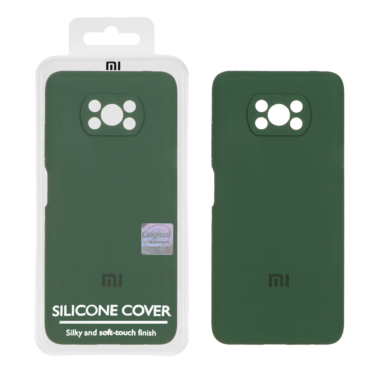 قاب سیلیکونی پاک کنی اورجینال Master Quality مدل Xiaomi Poco X3 / Poco X3 Pro / Poco X3 NFC - سبز تیره (پک دار)