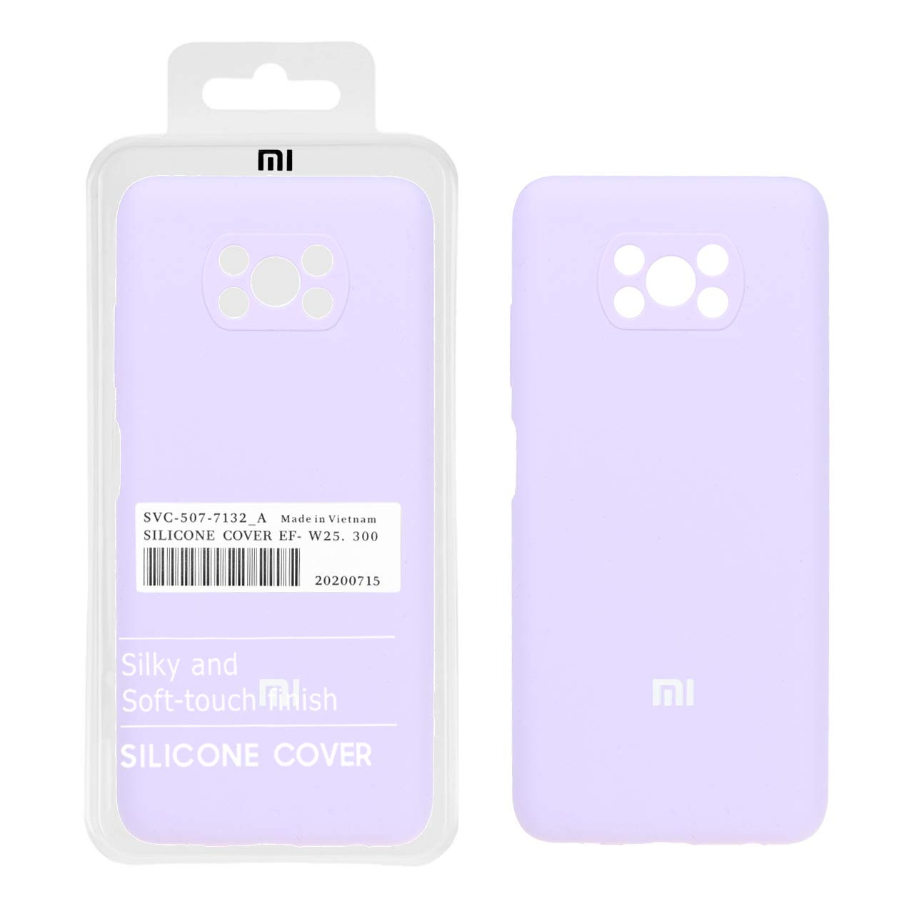 قاب سیلیکونی پاک کنی اورجینال درجه یک Xiaomi Poco X3 / Poco X3 Pro / Poco X3 NFC - یاسی (پک دار)