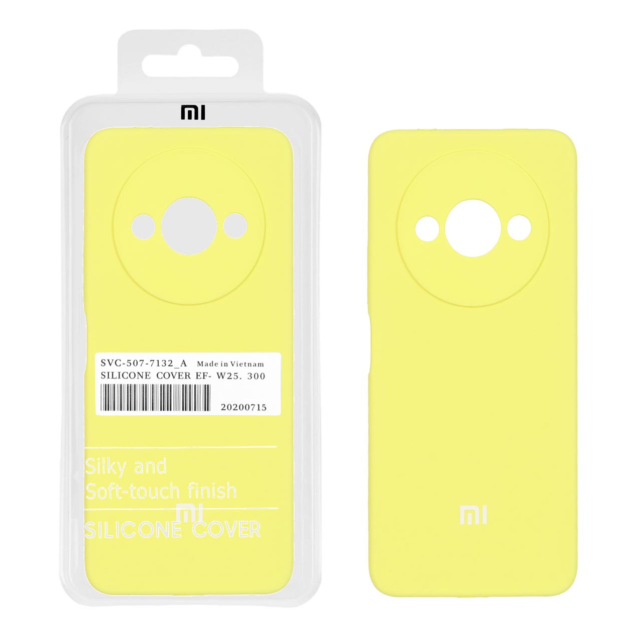 قاب سیلیکونی پاک کنی اورجینال درجه یک Xiaomi Redmi A3 / A3x / Poco C61 - لیمویی (پک دار)