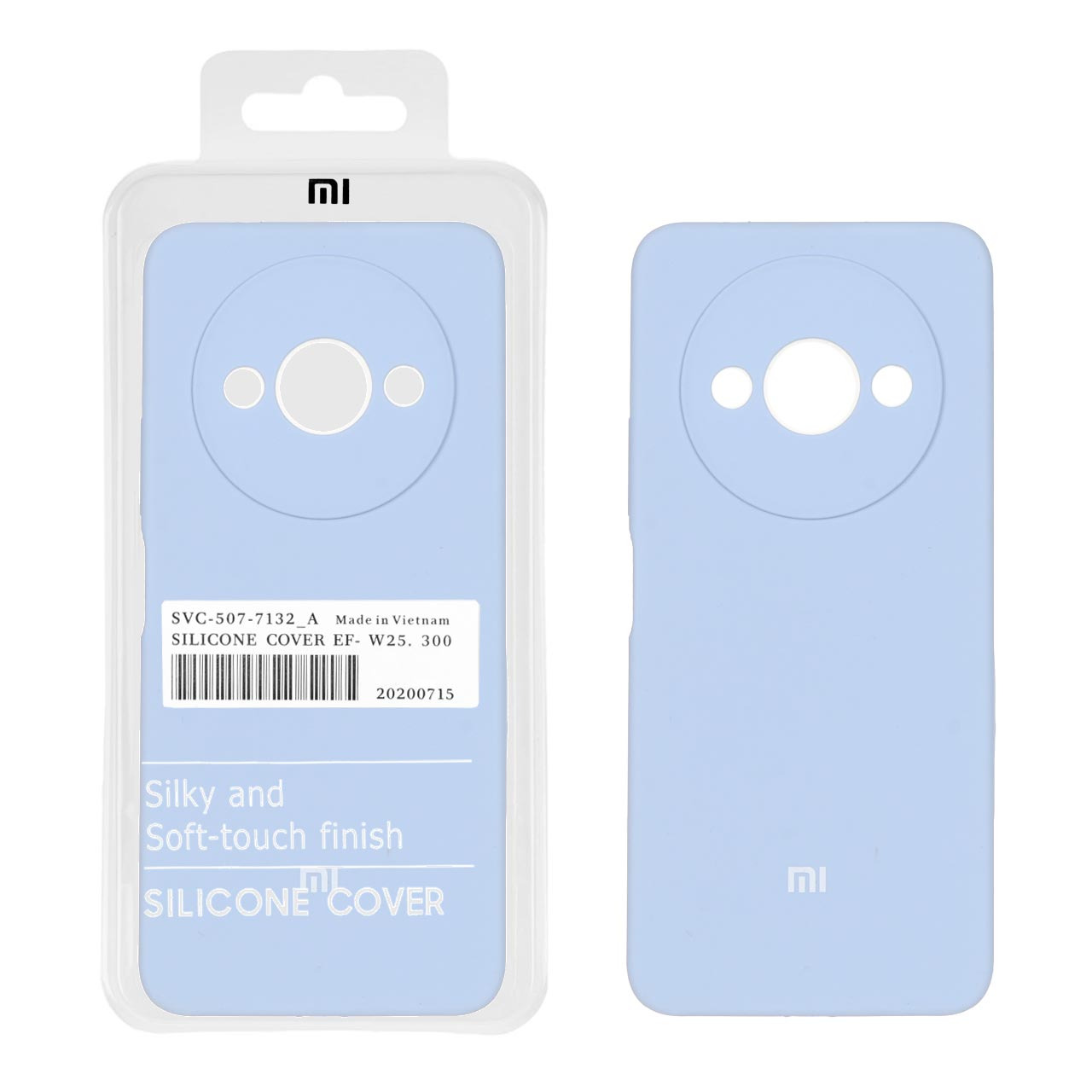 قاب سیلیکونی پاک کنی اورجینال درجه یک Xiaomi Redmi A3 / A3x / Poco C61 - آبی اسمانی (پک دار)