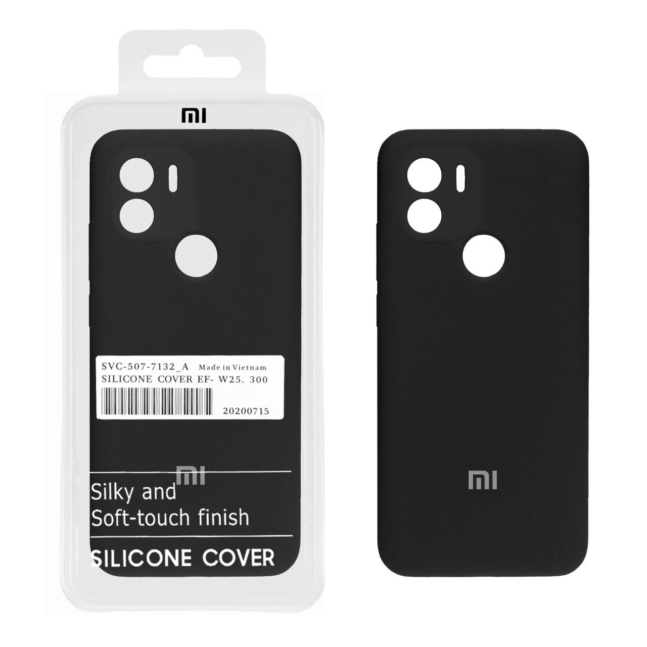 قاب سیلیکونی پاک کنی اورجینال درجه یک Xiaomi Redmi A1 Plus / Redmi A2 Plus - مشکی (پک دار)