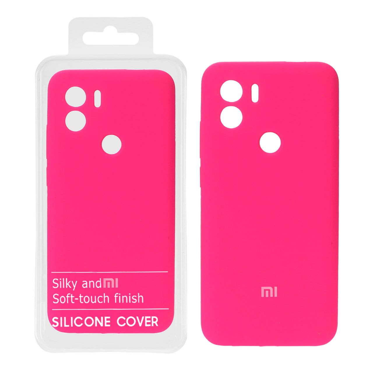 قاب سیلیکونی پاک کنی اورجینال درجه یک Xiaomi Redmi A1 Plus / Redmi A2 Plus - صورتی فانتزی (پک دار)