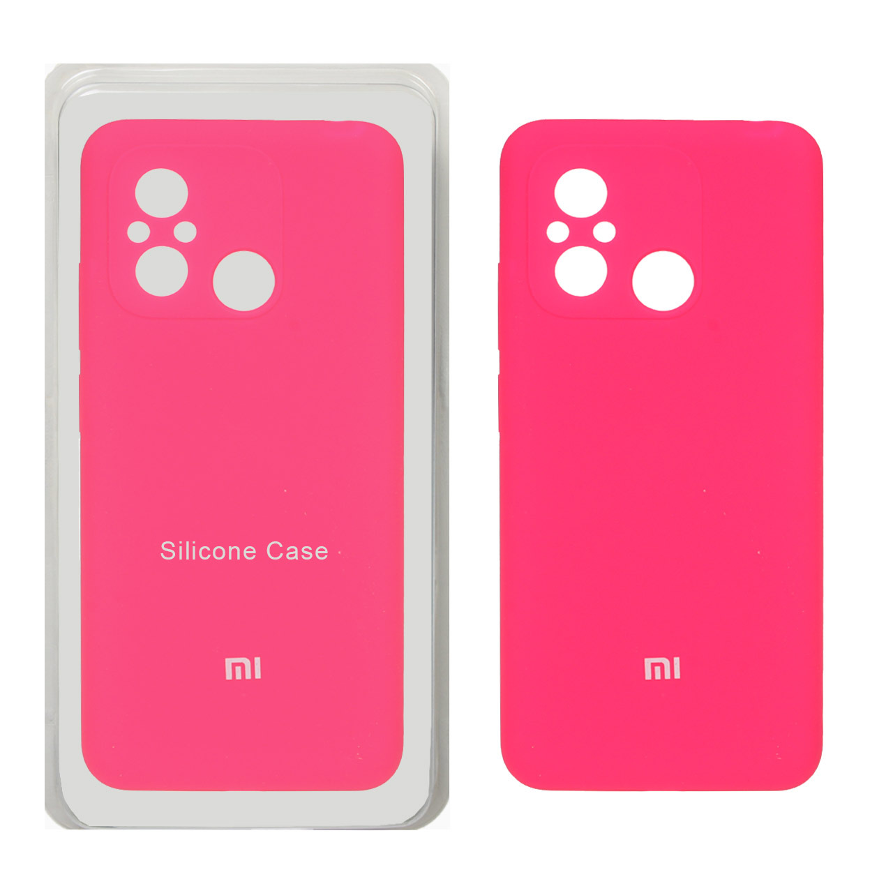 قاب سیلیکونی پاک کنی محافظ لنزدار اورجینال Xiaomi Redmi 12C / Redmi 11A / Poco C55 - صورتی فانتزی (پک اصلی)