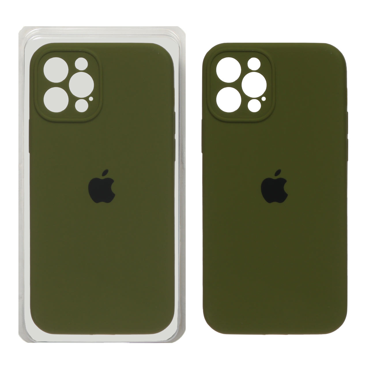 قاب سیلیکونی محافظ لنزدار اورجینال Apple iPhone 12 Pro - سبز زیتونی ( پک اصلی)