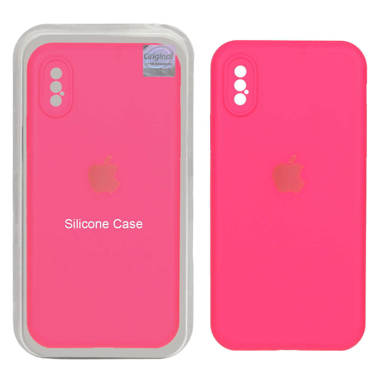 قاب سیلیکونی پاک کنی اورجینال Master Quality مدل Apple iPhone X / iPhone XS - صورتی فانتزی (پک دار)