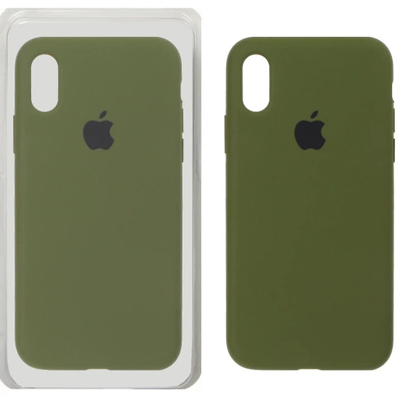 قاب سیلیکونی پاک کنی اورجینال Master Quality مدل Apple iPhone X / iPhone XS - سبز زیتونی (پک دار)