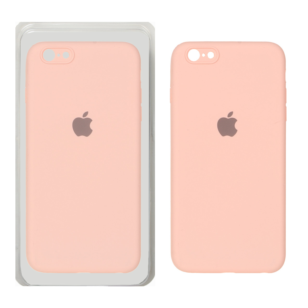 قاب سیلیکونی پاک کنی محافظ لنزدار اورجینال Apple iPhone 6 Plus / iPhone 6s Plus - گلبهی (پک دار)