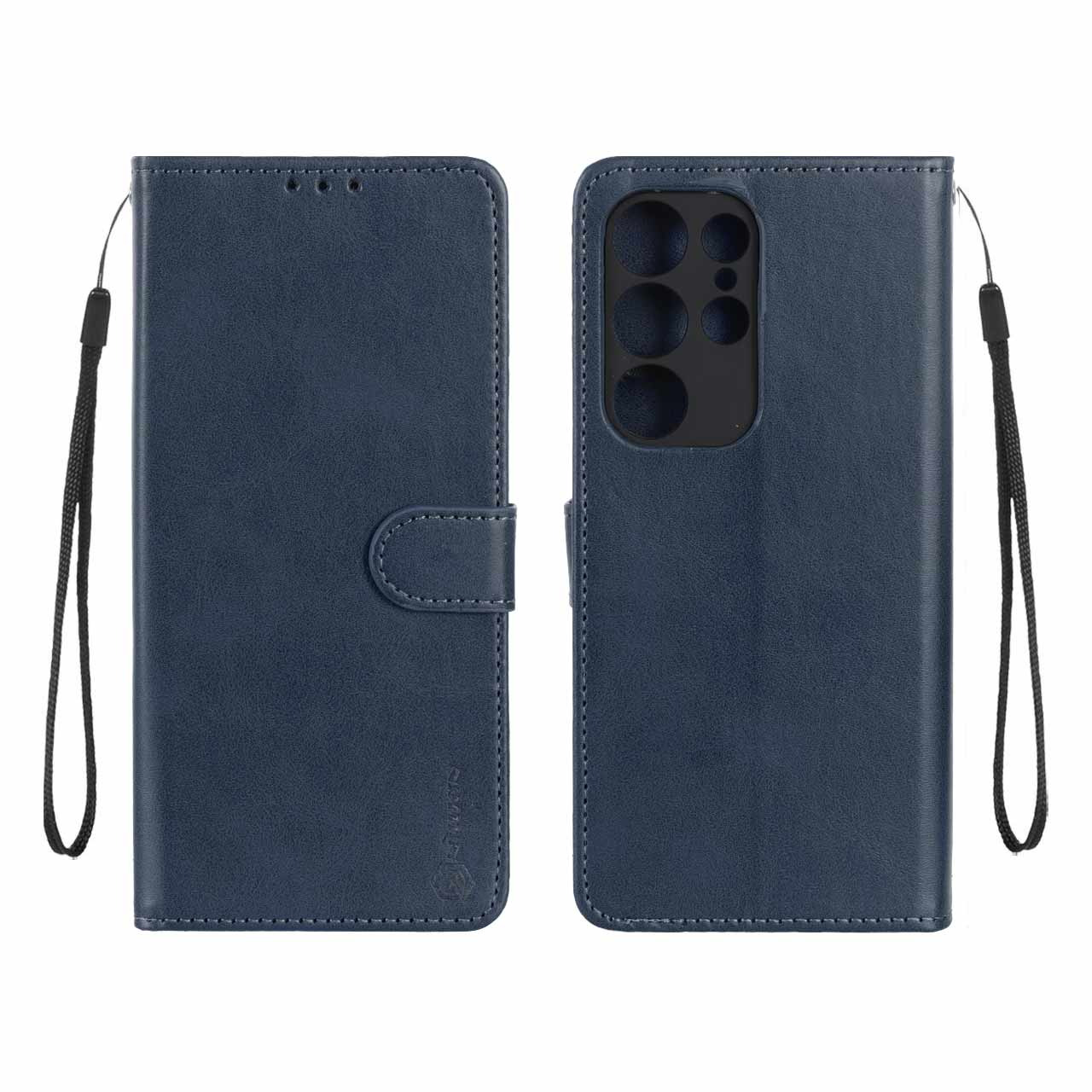 کیف موبایل مگنتی Crystal داخل مخمل Samsung Galaxy S23 Ultra - سرمه ای