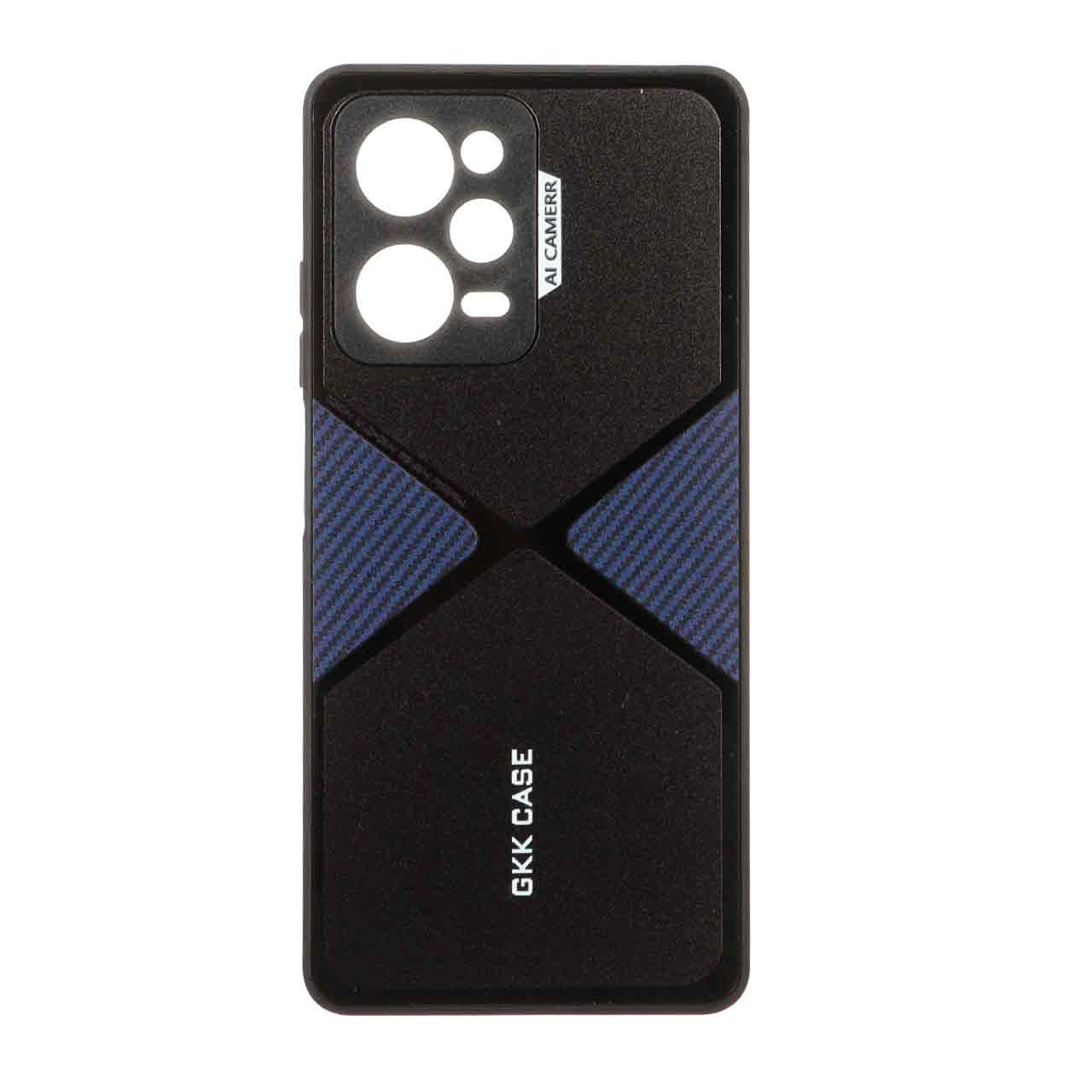 قاب GKK دور براق طرح X محافظ لنزدار Xiaomi Poco X5 Pro 5G - آبی
