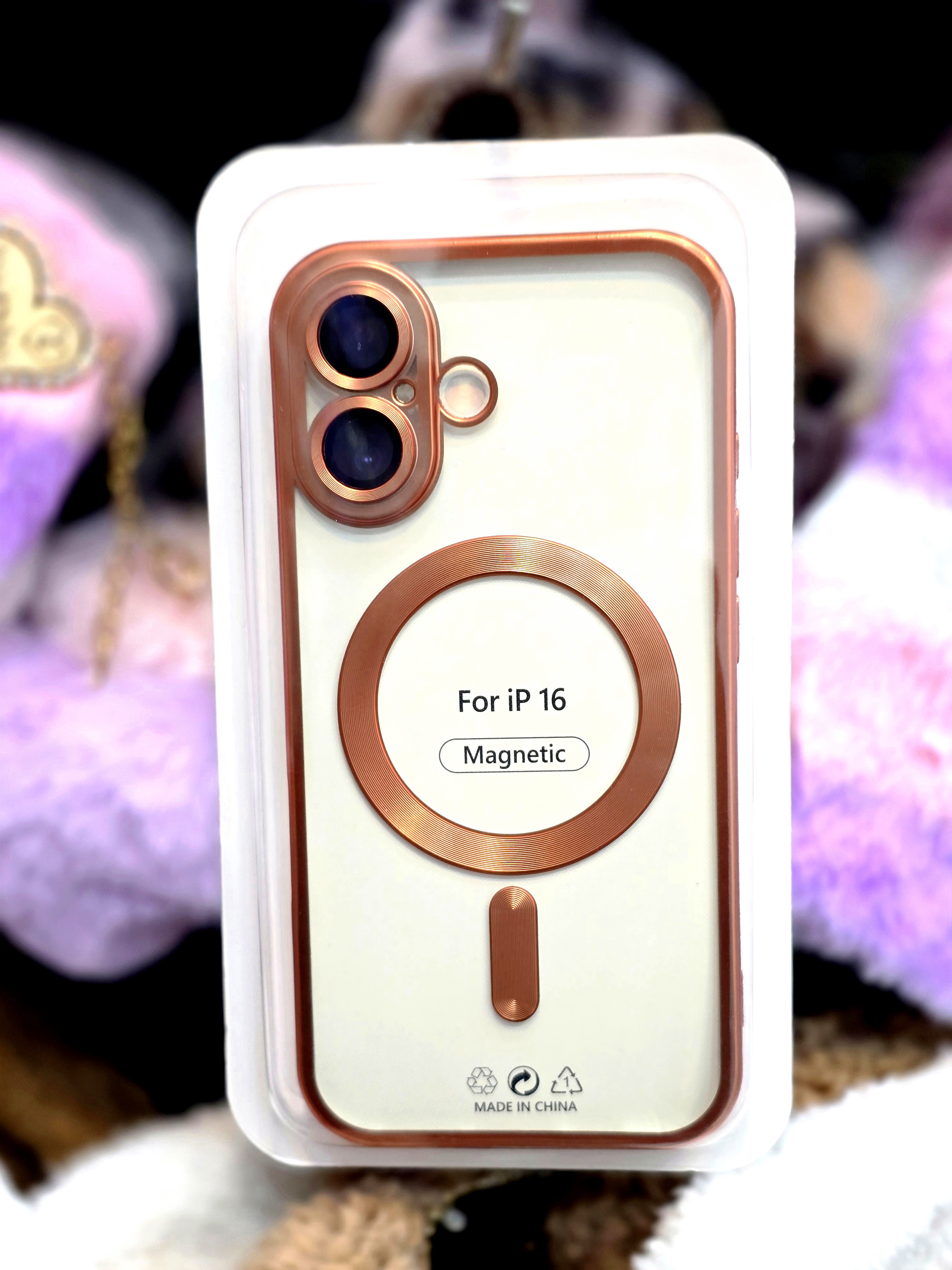 قاب اورجینال الکترواستاتیک Magsafe لنز گلس دار Apple iPhone 16  پک دار نارنجی