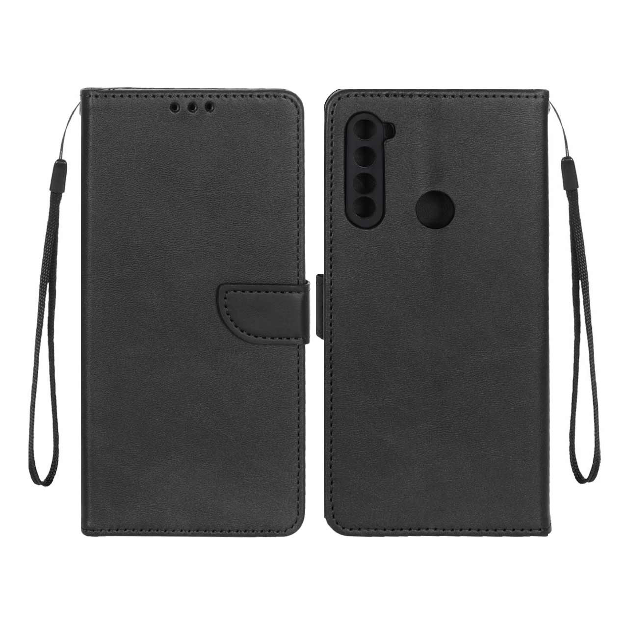 کیف چرمی موبایل مگنتی محافظ لنزدار  Xiaomi Redmi Note 8 مشکی