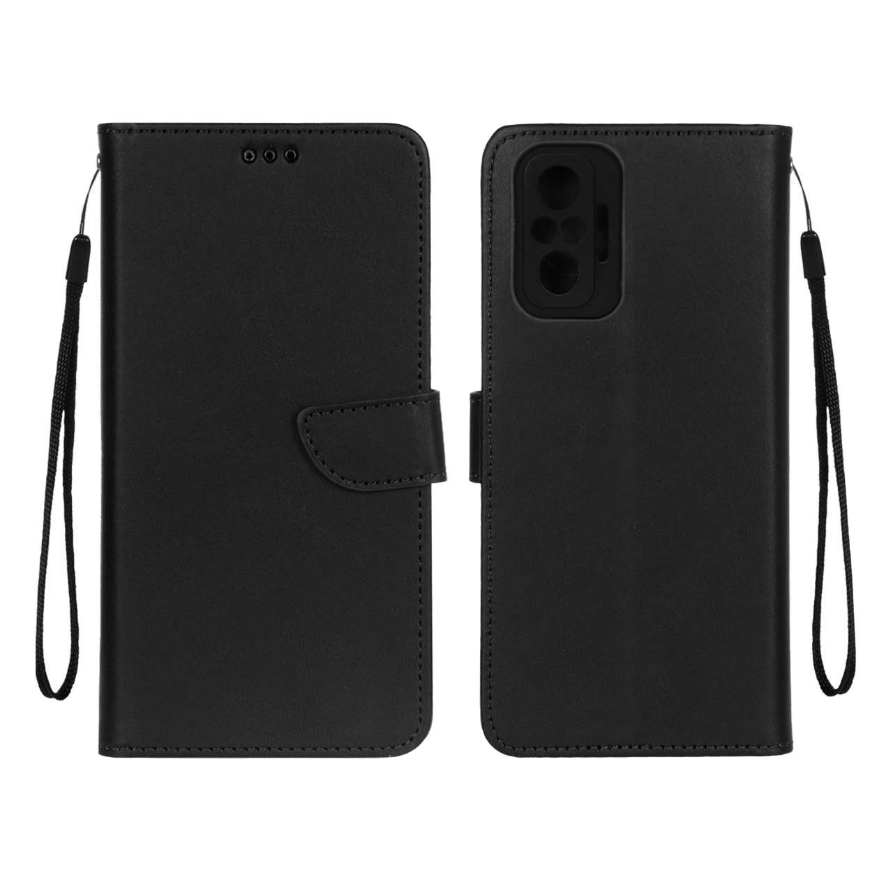 کیف چرمی موبایل مگنتی محافظ لنزدار Xiaomi Redmi Note 10 Pro 4G / Redmi Note 10 Pro Max - مشکی
