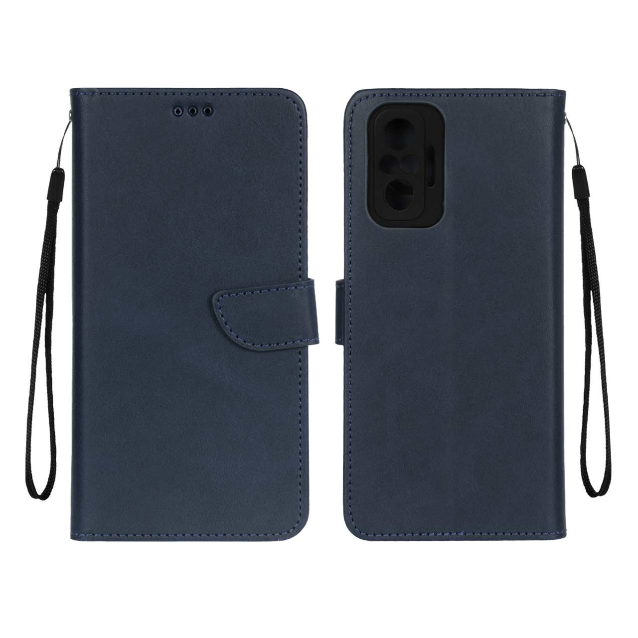 کیف چرمی موبایل مگنتی محافظ لنزدار Xiaomi Redmi Note 10 Pro 4G / Redmi Note 10 Pro Max - سرمه ای
