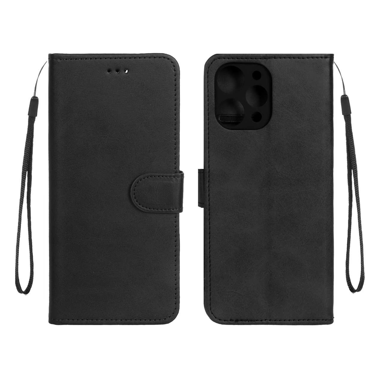 کیف چرمی موبایل مگنتی محافظ لنزدار Xiaomi Redmi 12 / Poco M6 Pro 5G - مشکی