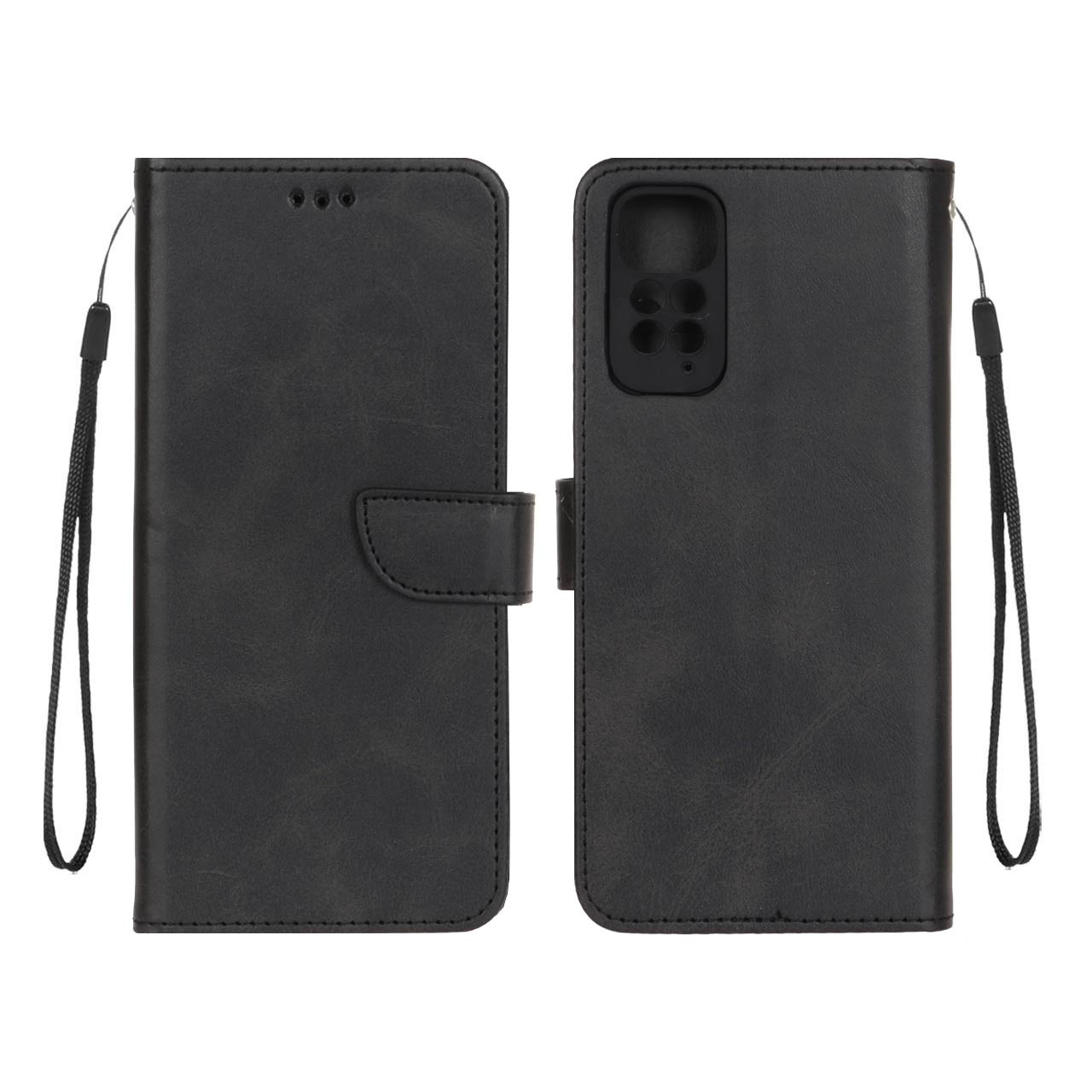 کیف چرمی موبایل مگنتی محافظ لنزدار Xiaomi Redmi Note 11 4G / Redmi Note 11S - مشکی
