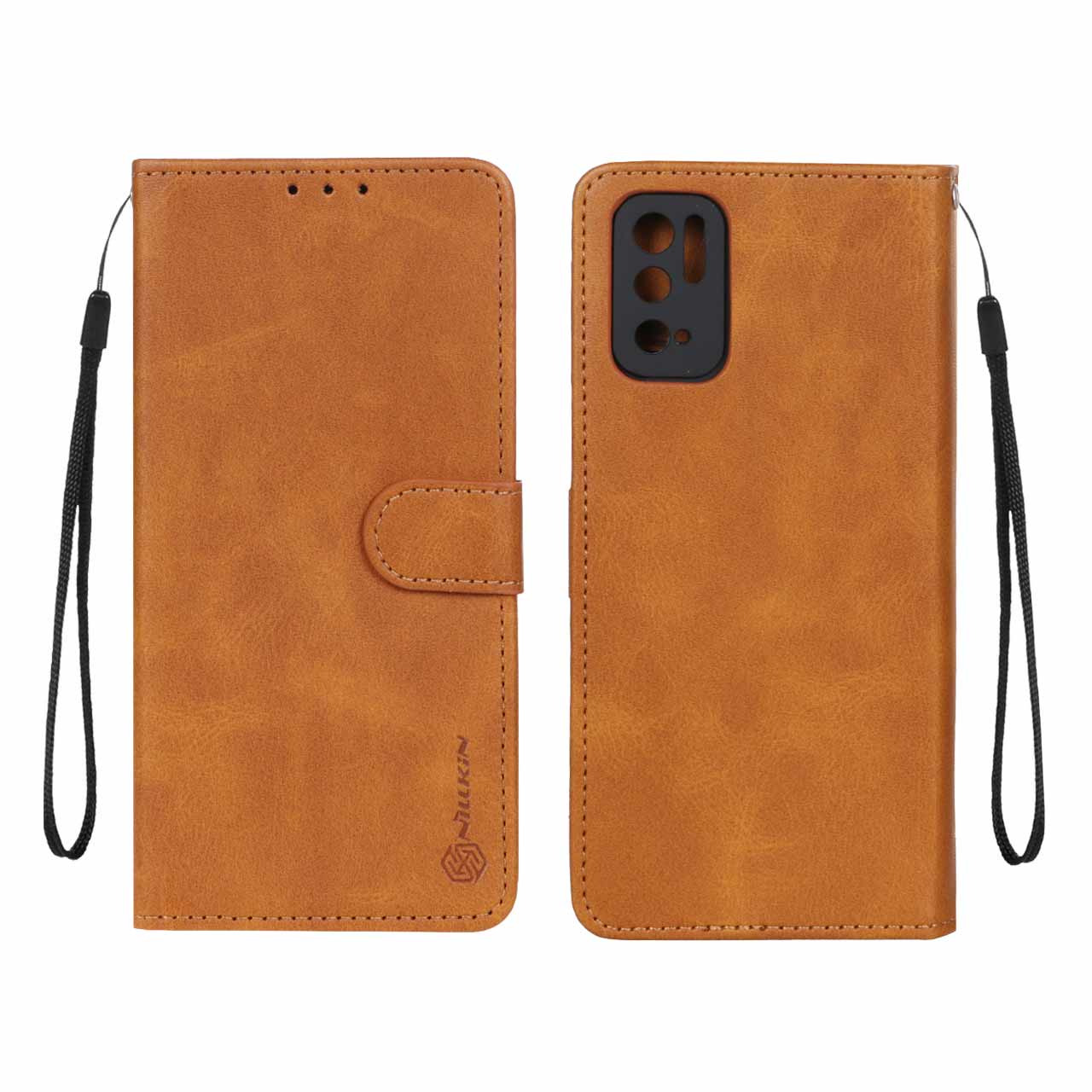 کیف موبایل مگنتی Nillkin مدل Xiaomi Poco M3 Pro / Redmi Note 10 5G / Redmi Note 11 SE - عسلی