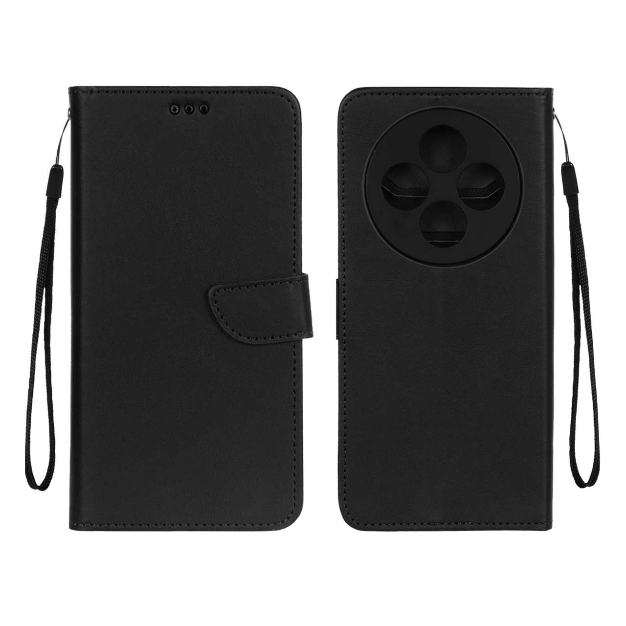 کیف چرمی موبایل مگنتی محافظ لنزدار Xiaomi Redmi 14C / Poco C75 - مشکی
