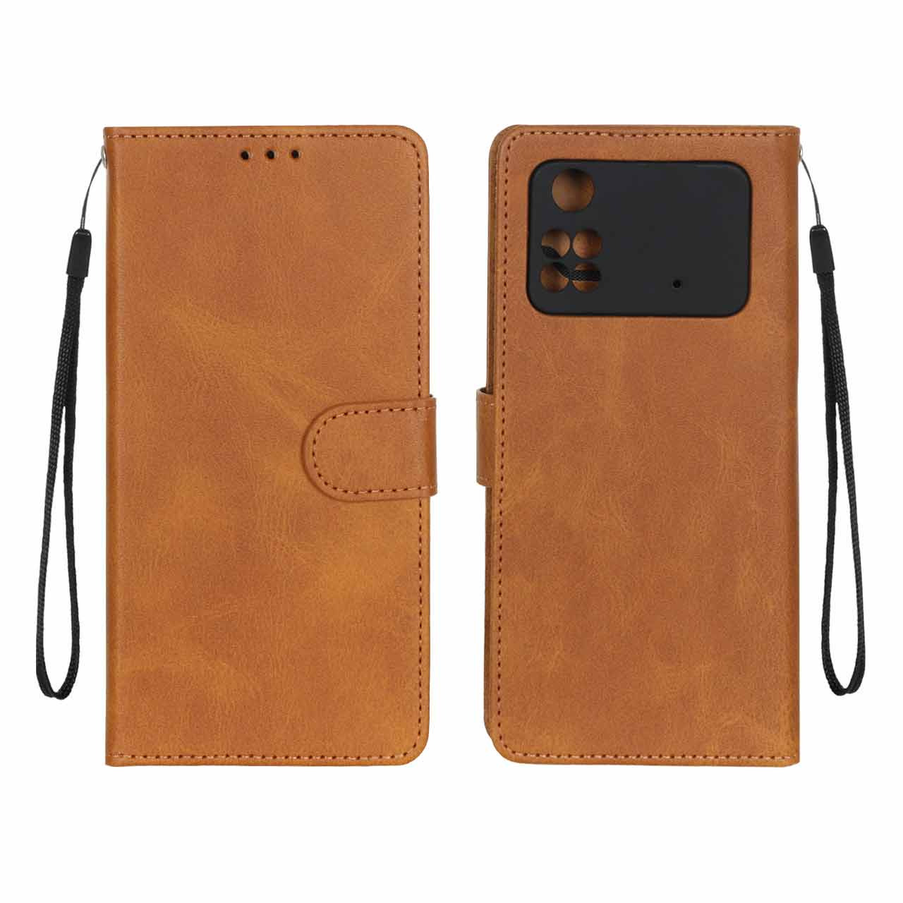 کیف موبایل مگنتی درجه یک MNC مدل Xiaomi Poco M4 Pro 4G - عسلی