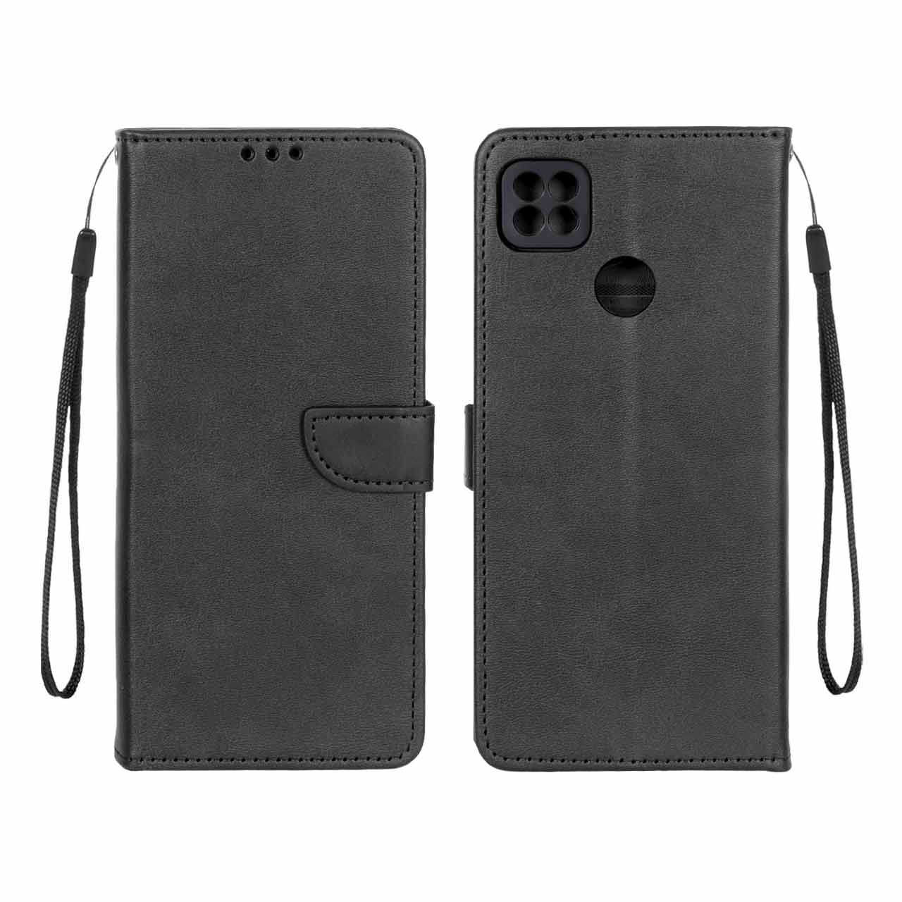 کیف چرمی موبایل مگنتی محافظ لنزدار Xiaomi Redmi 10A / Redmi 9C / Poco C31 - مشکی