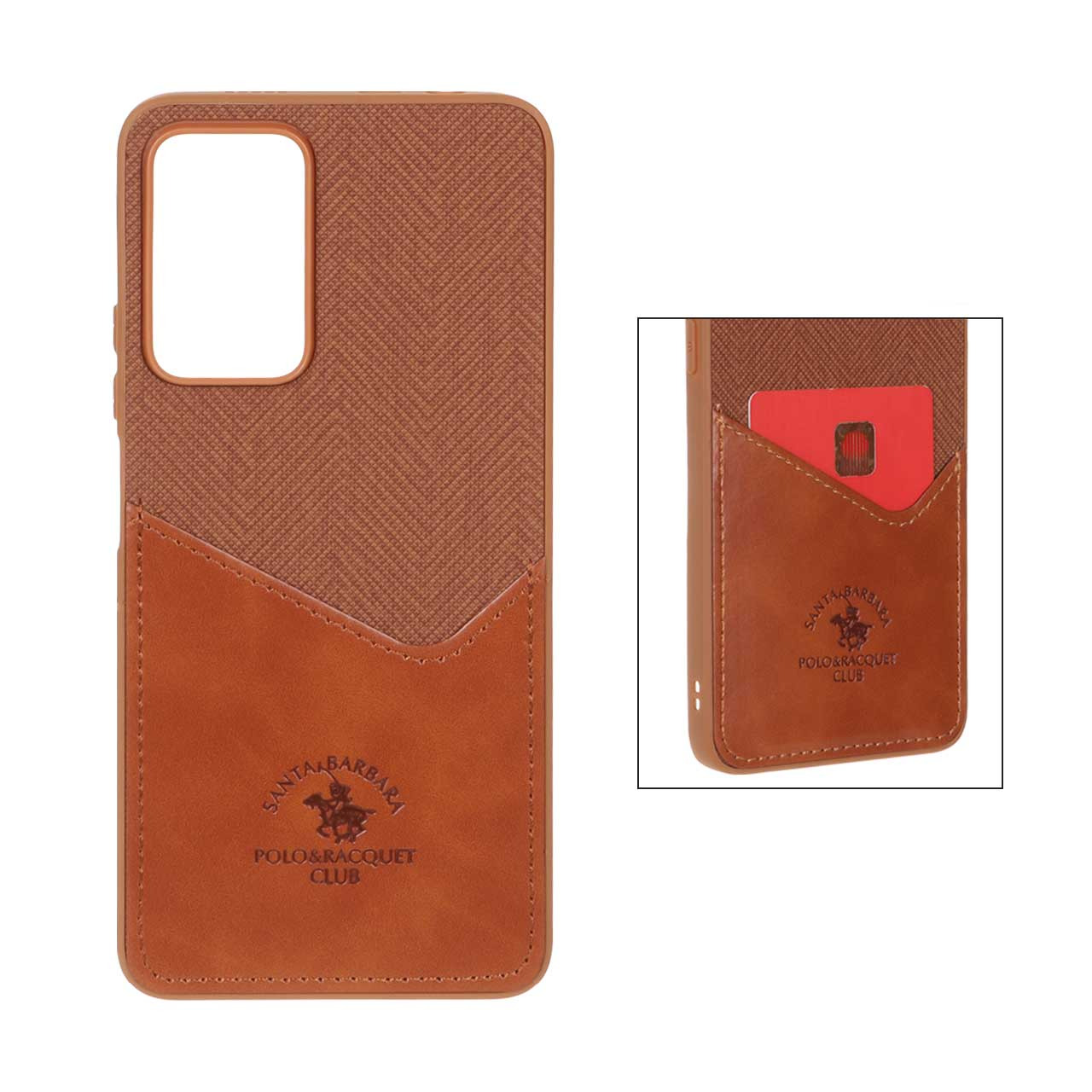قاب چرمی POLO جاکارتی دوخت دار Xiaomi Redmi Note 11 Pro Plus - قهوه ای
