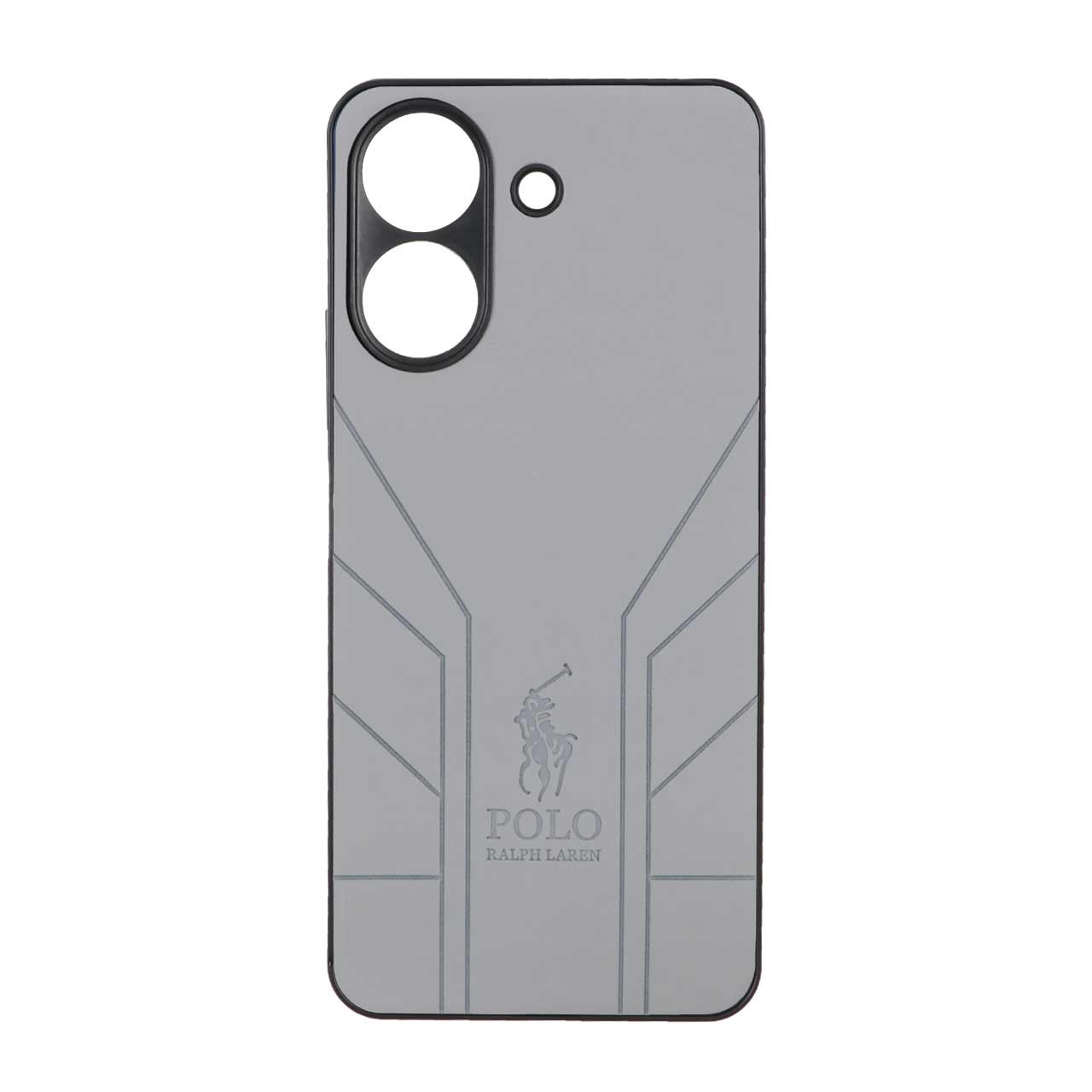 قاب طرح چرم POLO Ralph Laren مدل Xiaomi Redmi 13C / Poco C65 - خاکستری