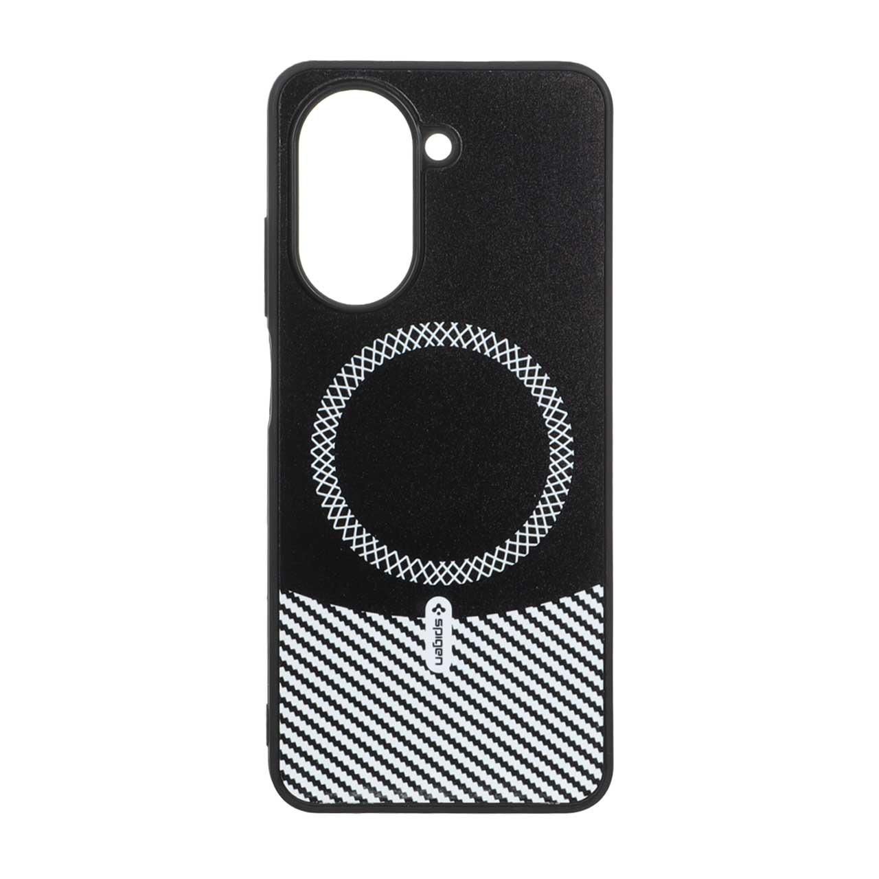 قاب Spigen طرح مگ سیف هاشور دار Xiaomi Redmi A5 / Poco C71 - مشکی