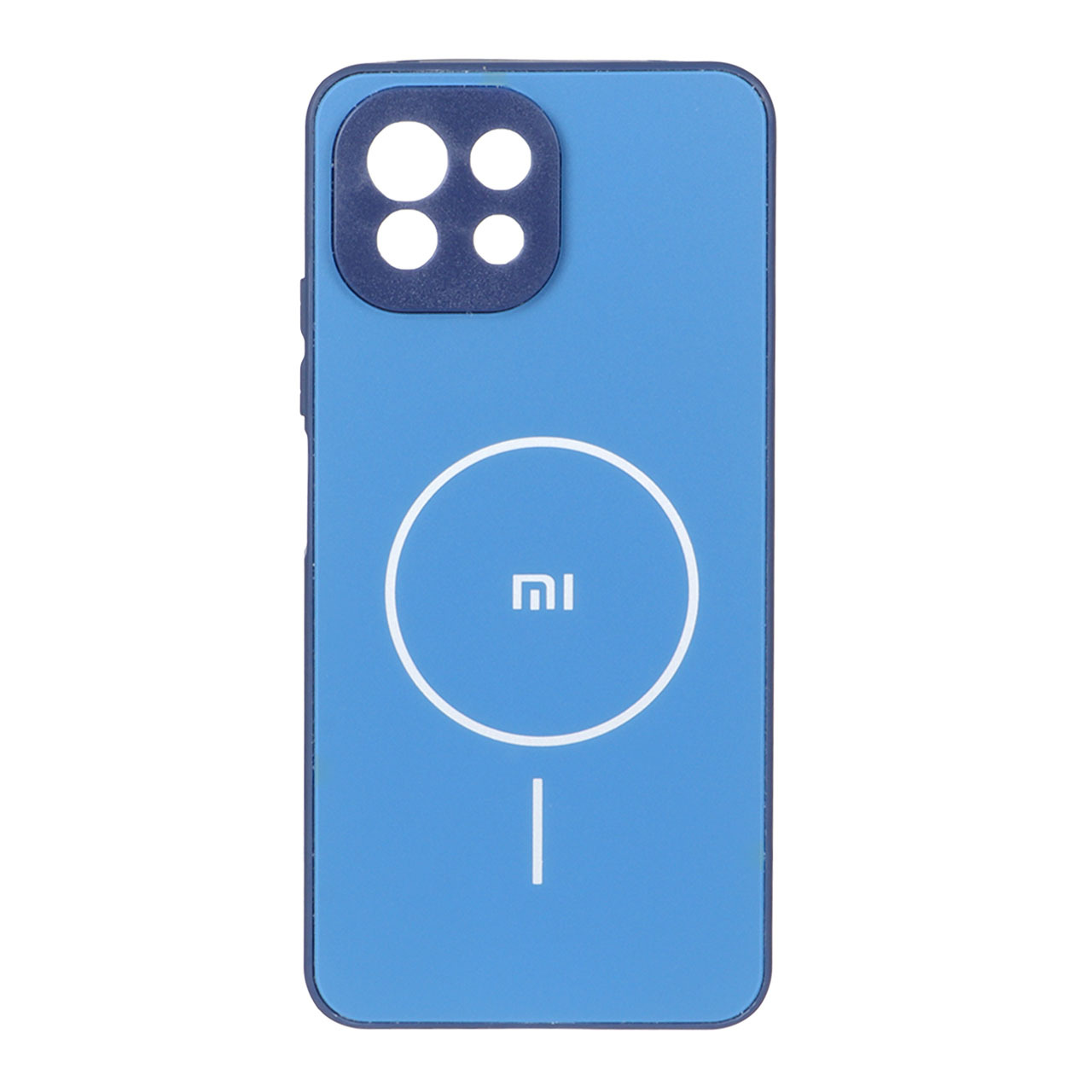 قاب طرح PVD مات طرح مگ سیف لوگودار Xiaomi Mi 11 Lite - آبی