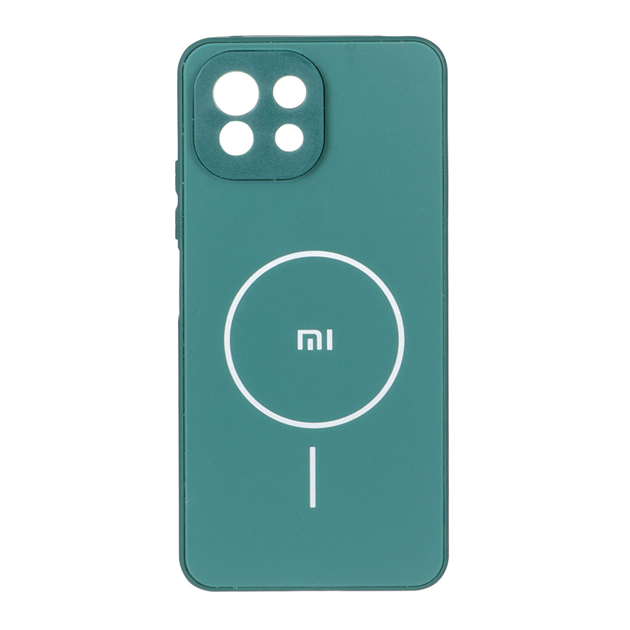قاب طرح PVD مات طرح مگ سیف لوگودار Xiaomi Mi 11 Lite - سبز