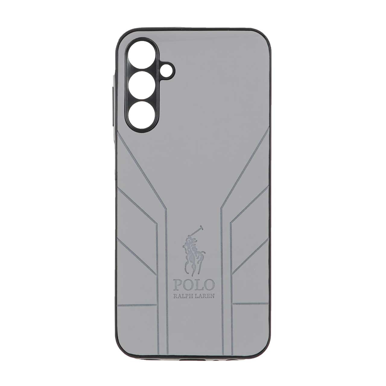 قاب طرح چرم POLO Ralph Laren مدل Samsung Galaxy A15 - خاکستری
