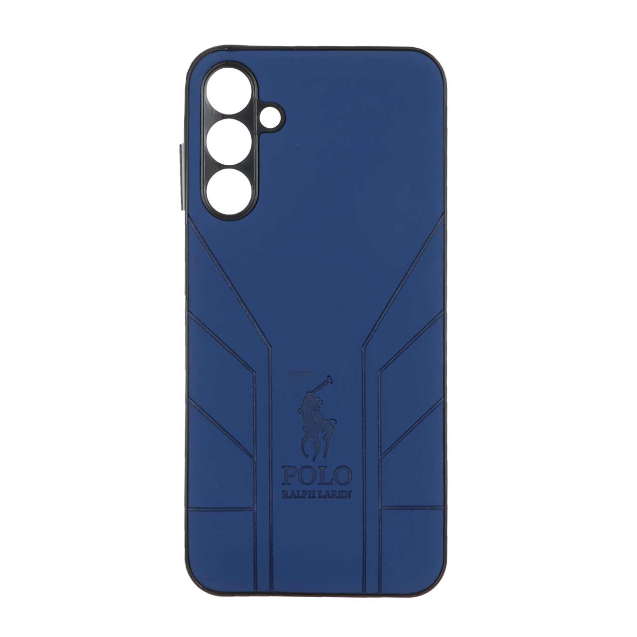 قاب طرح چرم POLO Ralph Laren مدل Samsung Galaxy A05S - سرمه ای