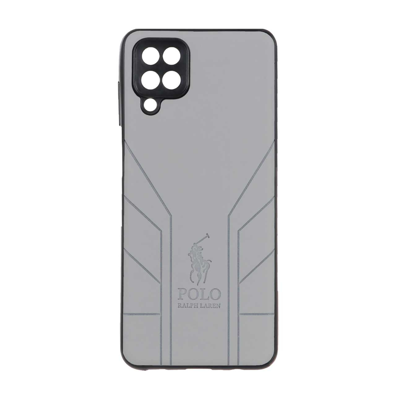 قاب طرح چرم POLO Ralph Laren مدل Samsung Galaxy A12 / M12 / F12 - خاکستری