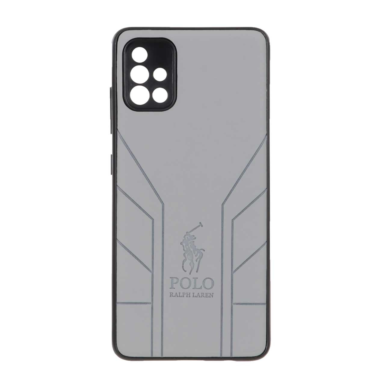 قاب طرح چرم POLO Ralph Laren مدل Samsung Galaxy A51 - خاکستری
