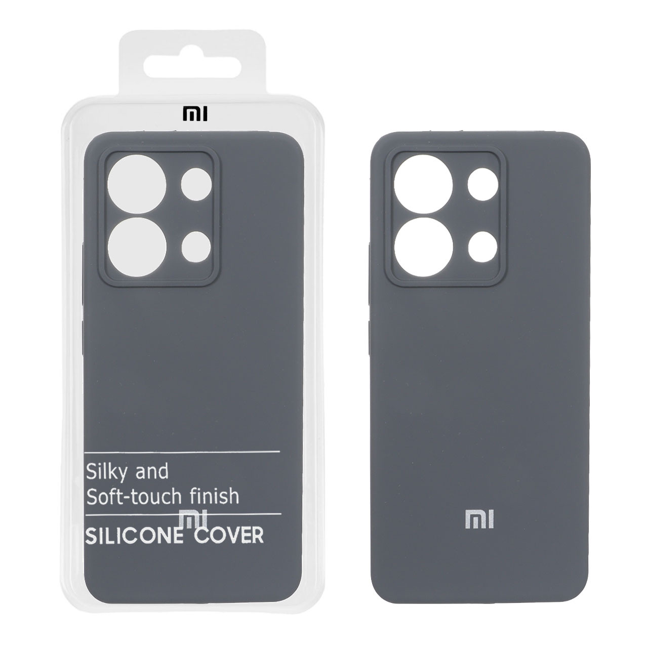 قاب سیلیکونی پاک کنی اورجینال درجه یک Xiaomi Redmi Note 13 4G - خاکستری (پک دار)