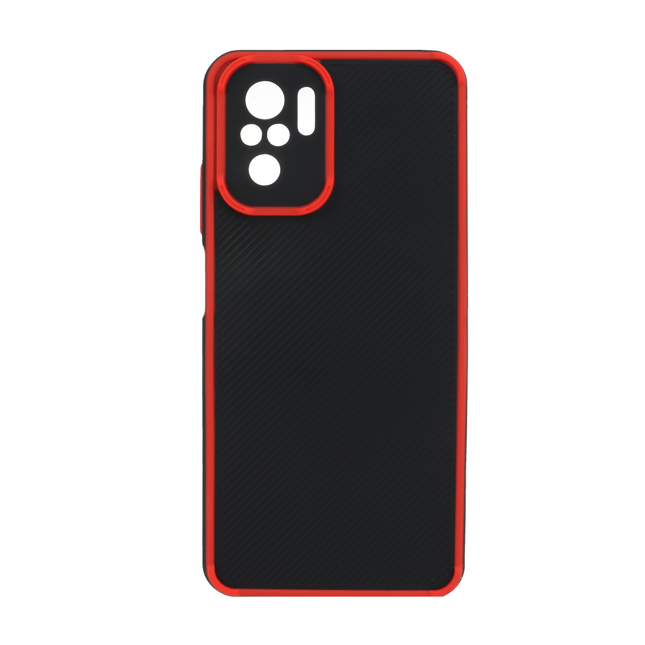 قاب کربنی محافظ لنزدار Xiaomi Redmi Note 10 4G / Redmi Note 10S / Poco M5S - قرمز