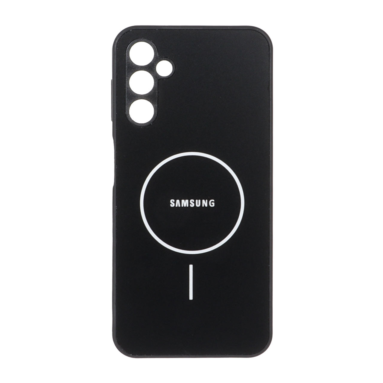 قاب طرح PVD مات طرح مگ سیف لوگودار Samsung Galaxy A14 - مشکی