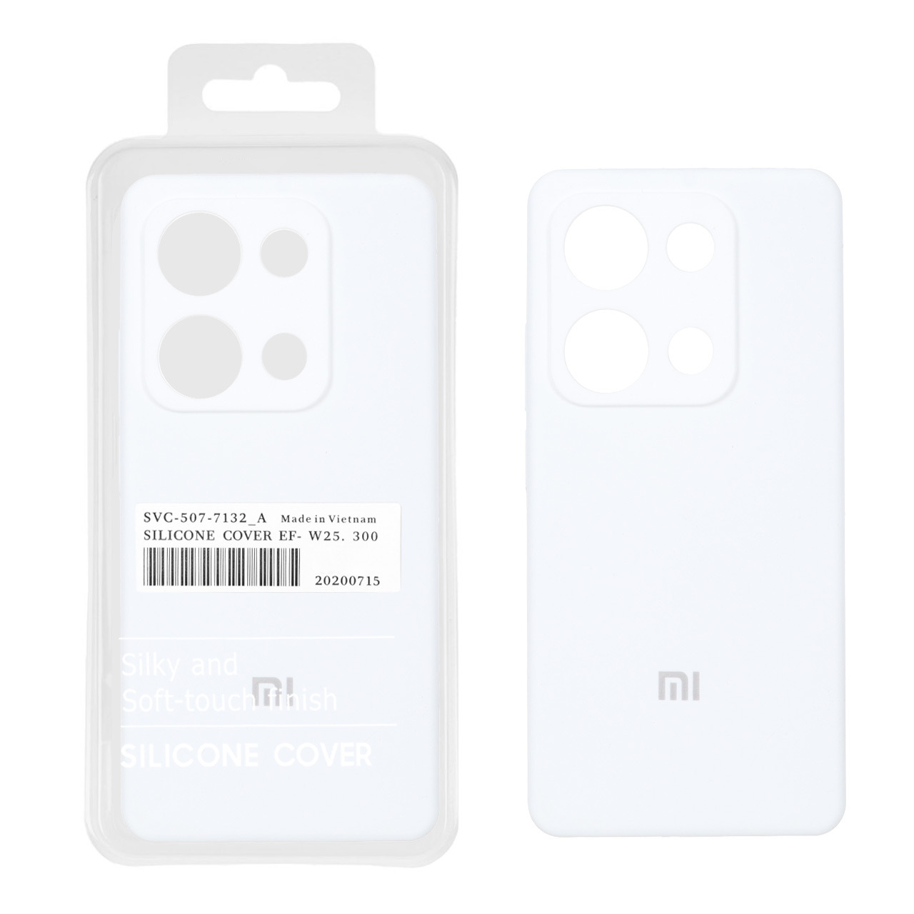 قاب سیلیکونی پاک کنی اورجینال درجه یک Xiaomi Redmi Note 14S / Note 13 Pro 4G / Poco M6 Pro 4G - سفید