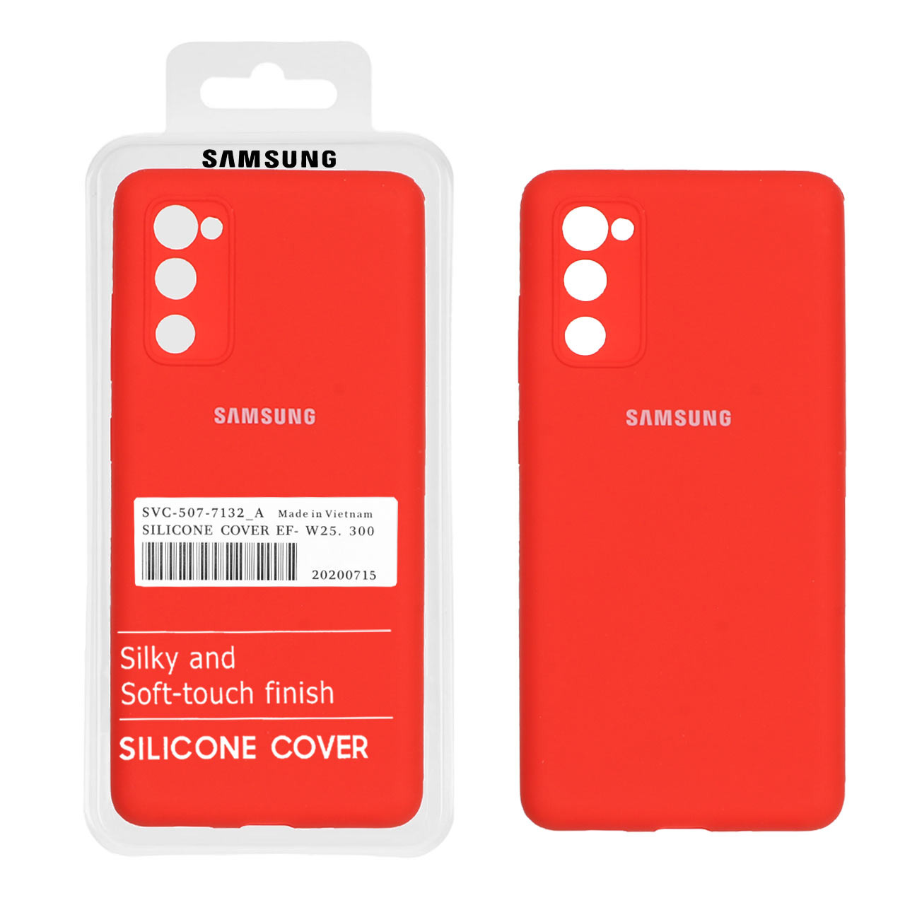 قاب سیلیکونی پاک کنی اورجینال درجه یک Samsung Galaxy S20 FE - قرمز (پک دار)