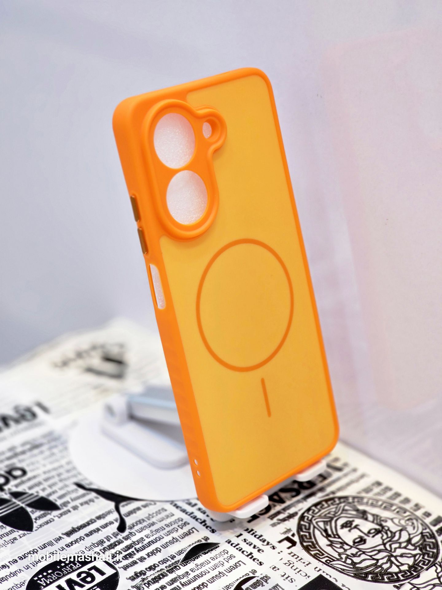 قاب رنگی طرح مگ سیف محافظ لنزدار Xiaomi Redmi A5 / Poco C71 - پرتقالی