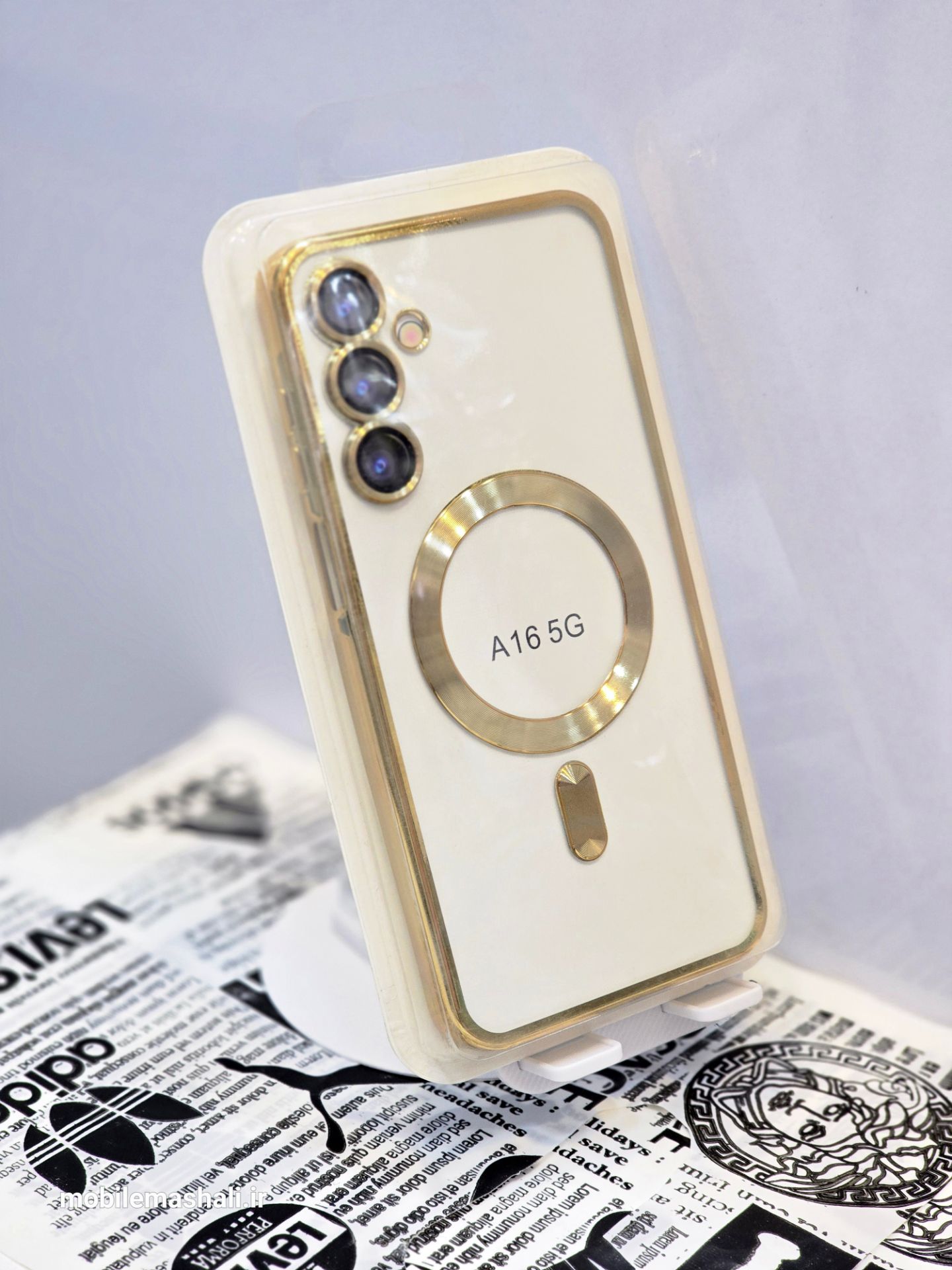 قاب اورجینال الکترواستاتیک Magsafe لنز گلس دار Samsung Galaxy A16 - طلایی