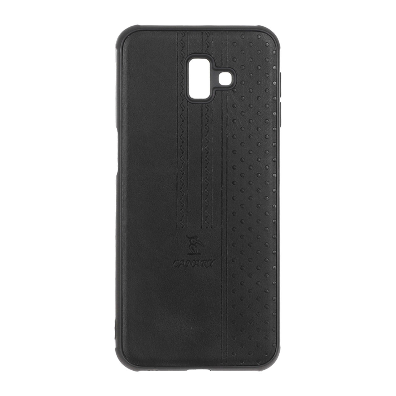 قاب طرح چرم CANARY نقطه چین Samsung Galaxy J6 Plus / J610 - مشکی