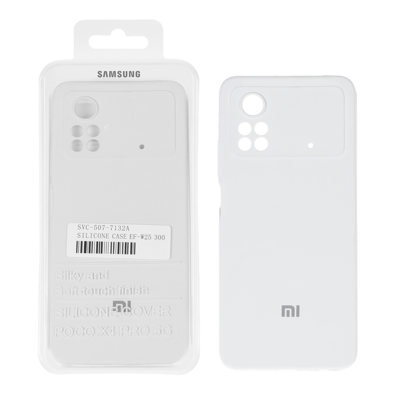 قاب سیلیکونی پاک کنی محافظ لنزدار Xiaomi Poco X4 Pro 5G - سفید (پک اصلی)