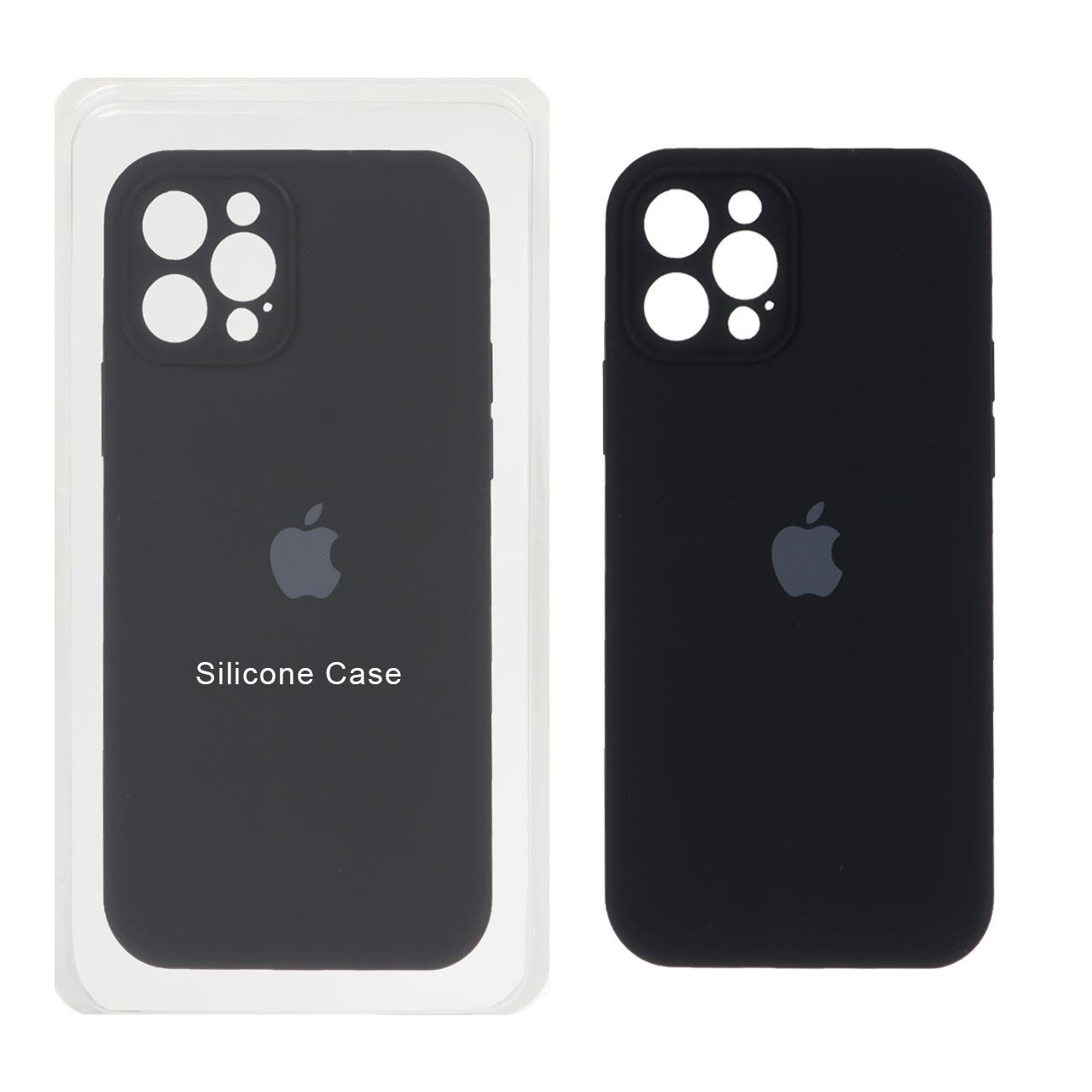 قاب سیلیکونی پاک کنی محافظ لنزدار اورجینال Apple iPhone 12 Pro - مشکی (پک اصلی)