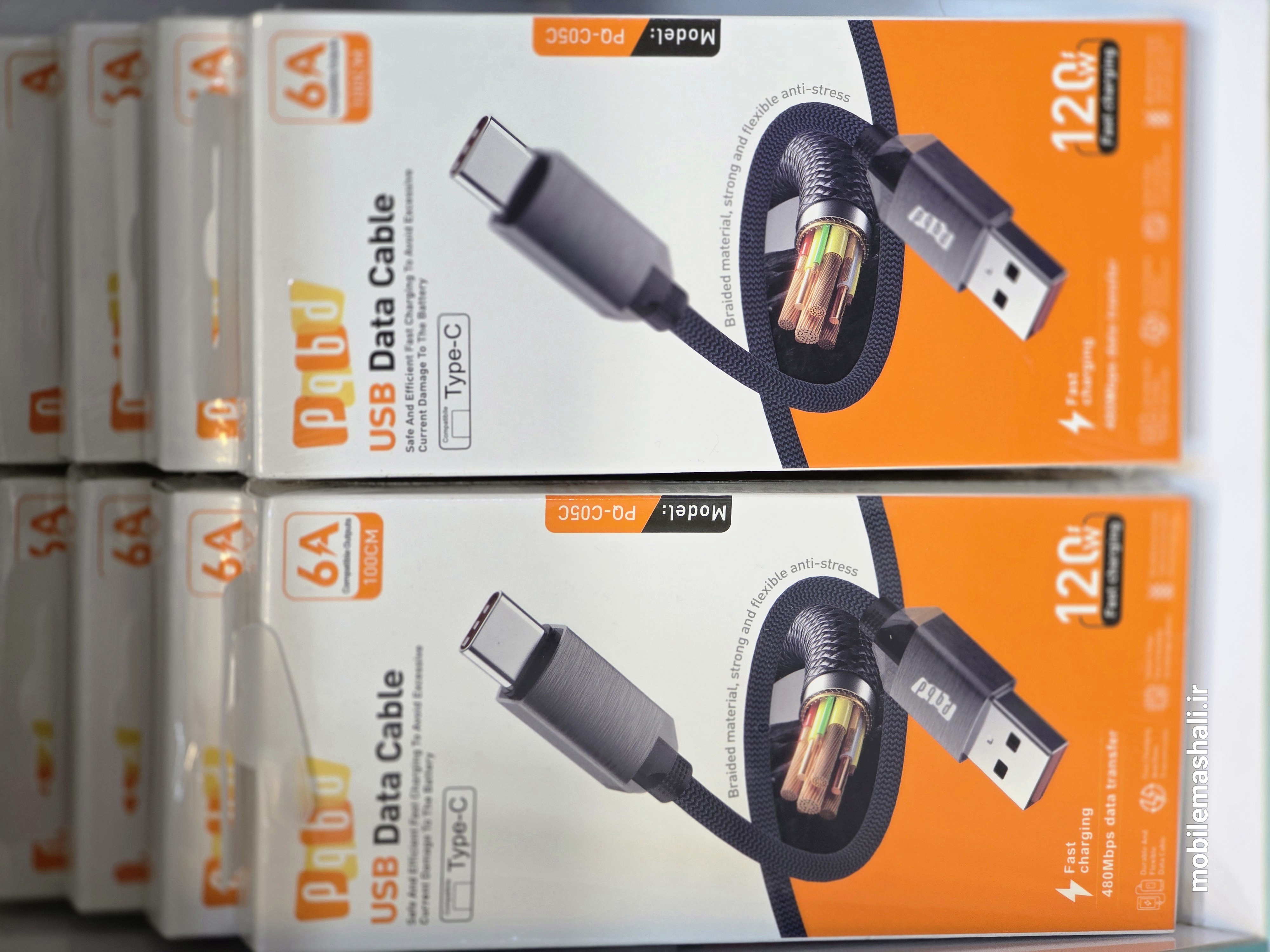 کابل دیتا 120W تایپ C مدل PQ-C05C