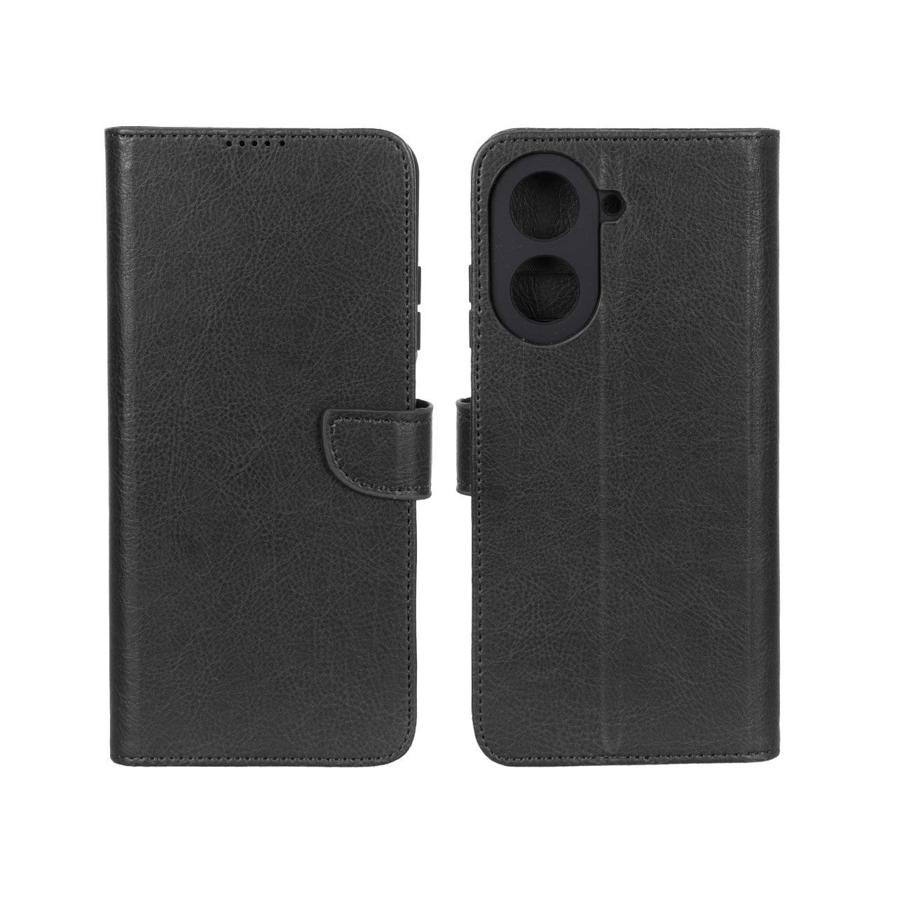 کیف چرمی موبایل مگنتی محافظ لنزدار KRF مدل Xiaomi Redmi A5 / Poco C71 - مشکی