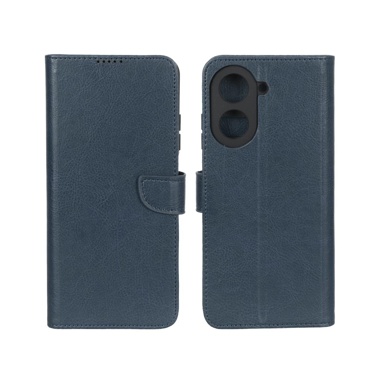 کیف چرمی موبایل مگنتی محافظ لنزدار KRF مدل Xiaomi Redmi A5 / Poco C71 - سرمه ای