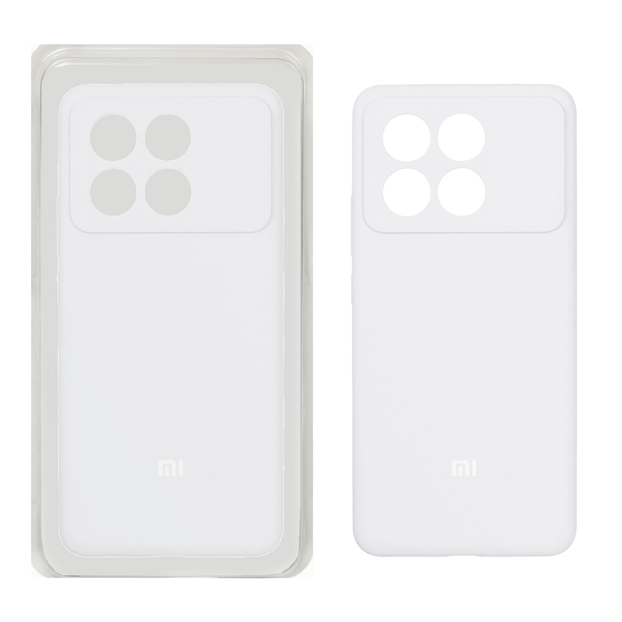 قاب سیلیکونی پاک کنی محافظ لنزدار اورجینال Xiaomi Poco X6 Pro 5G / Redmi K70E - سفید (پک اصلی)