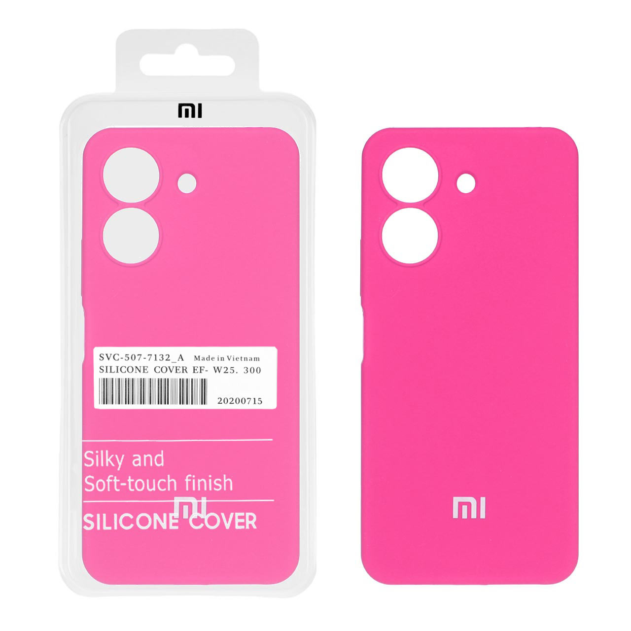 قاب سیلیکونی پاک کنی اورجینال درجه یک Xiaomi Redmi 13C / Poco C65 - صورتی فانتزی (پک اصلی)