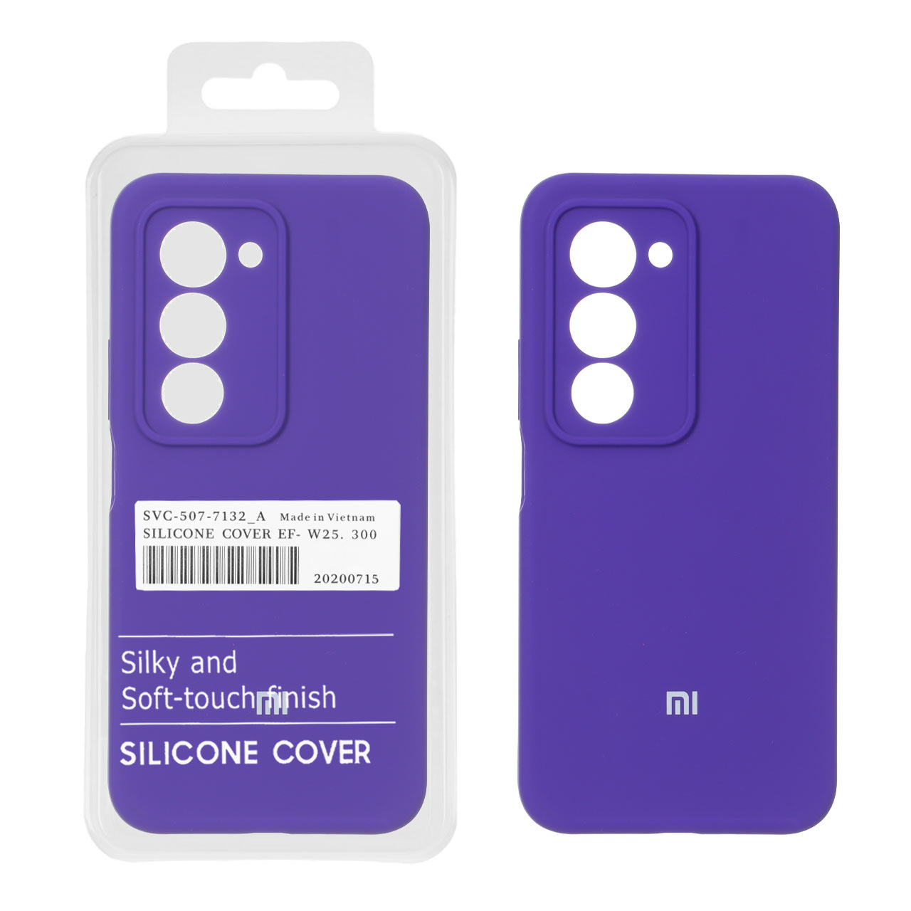قاب سیلیکونی پاک کنی اورجینال درجه یک Xiaomi Redmi 15 4G - بنفش تیره (پک دار)