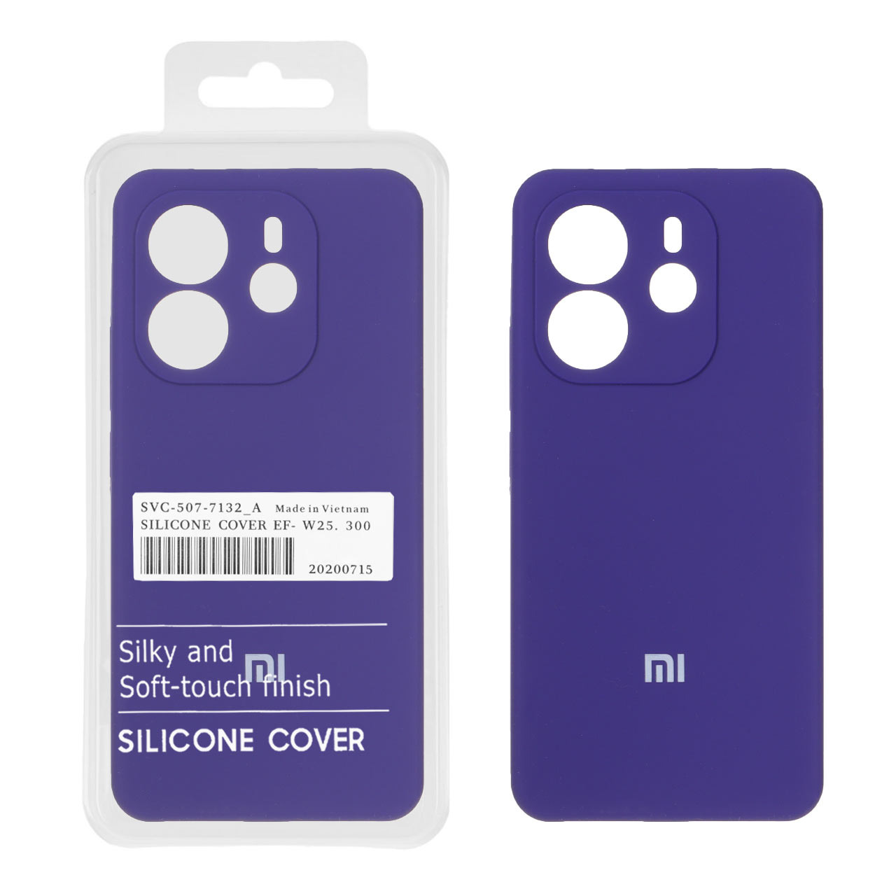 قاب سیلیکونی پاک کنی اورجینال درجه یک Xiaomi Redmi Note 14 4G - بنفش تیره (پک دار)