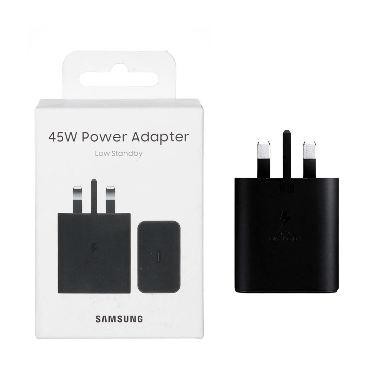 شارژر دیواری سه پین SAMSUNG 45W T4511 ( فست و PD) مجهز به فناوری GAN-NFC مشکی
